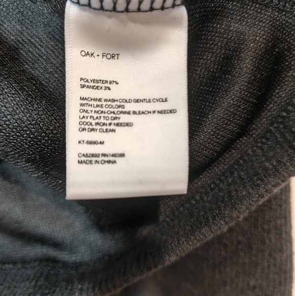 OAK + FORT Charcoal Knit Collared Shirt - Picture 5 of 6